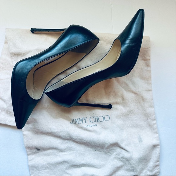 Jimmy Choo black leather pumps (ROMY 100), size 9